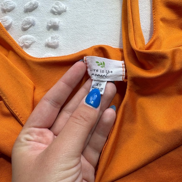 Orange Square-Neck Bodysuit • Size XS - Picture 3 of 3